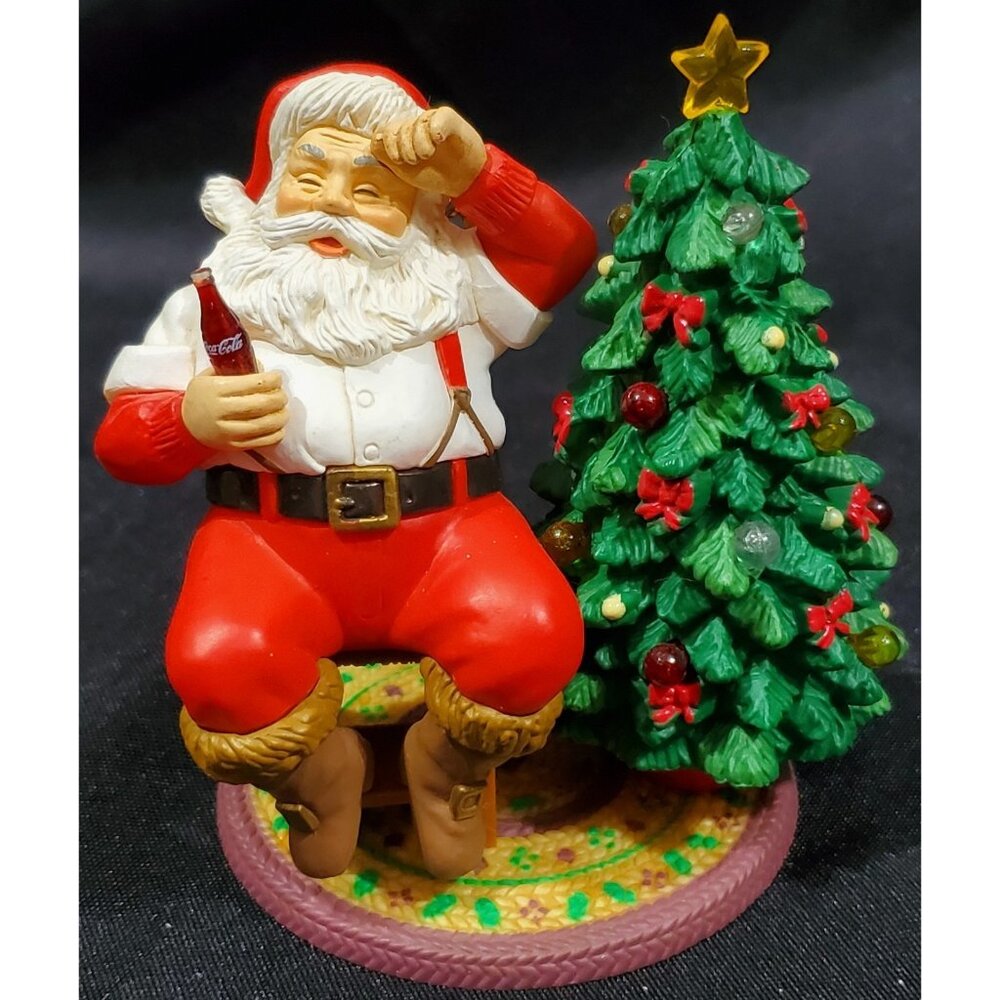 Coca-Cola Trim A Tree 1935 SANTA DRINKING BOTTLE OF COKE Christmas Ornament 1995